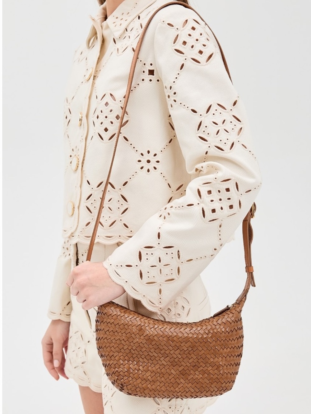 Madewell Woven Brown Leather Sling Bag